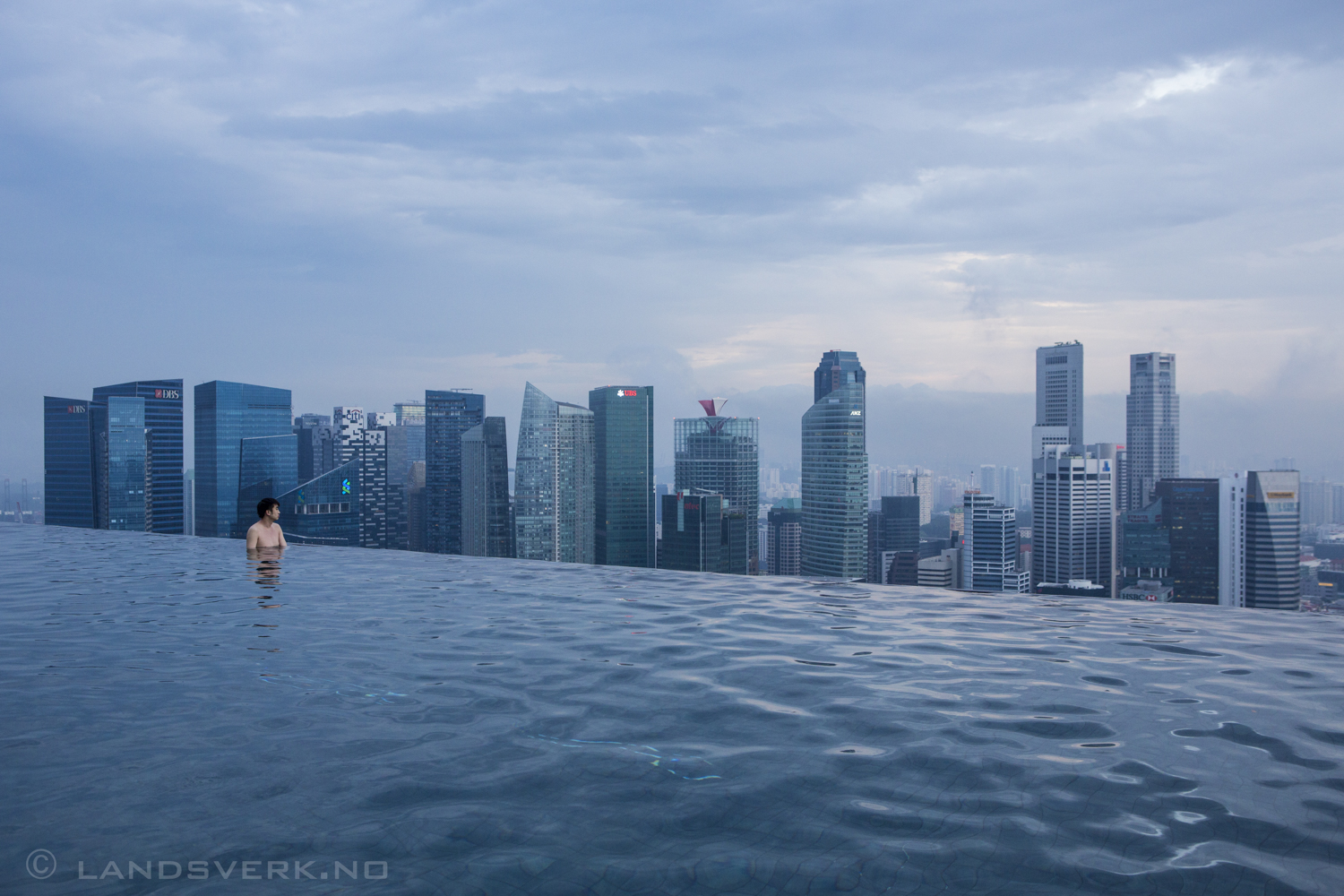 The view from the top deck of Marina Bay Sands Hotel, Singapore. 

(Canon EOS 5D Mark III / Canon EF 24-70mm f/2.8 L USM)